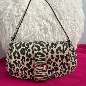 L'INTERVALLE Black and Cream Leopard Shoulder Bag